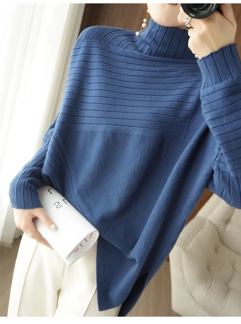 2022 Autumn Winter Women Sweater Turtleneck Cashmere Sweater Women Knitted Pullover Fashion Keep Warm  Loose Tops