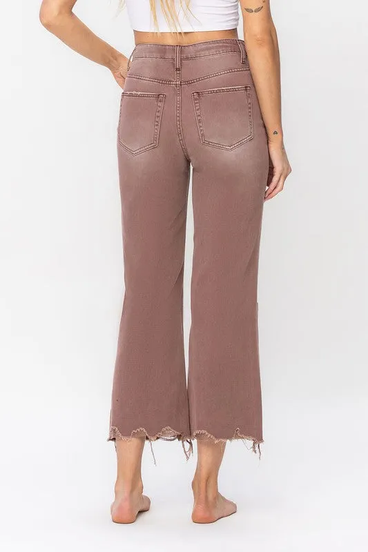 90S VINTAGE CROP FLARE JEAN Vervet Denim
