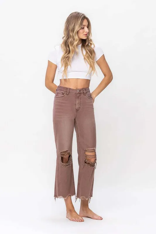 90S VINTAGE CROP FLARE JEAN Vervet Denim
