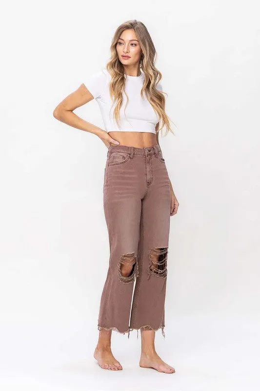 90S VINTAGE CROP FLARE JEAN Vervet Denim