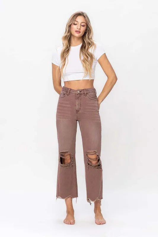 90S VINTAGE CROP FLARE JEAN Vervet Denim
