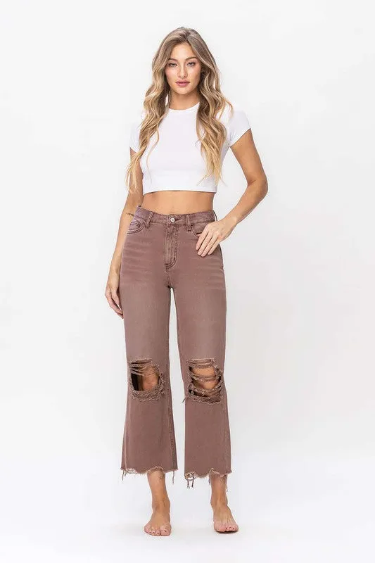 90S VINTAGE CROP FLARE JEAN Vervet Denim