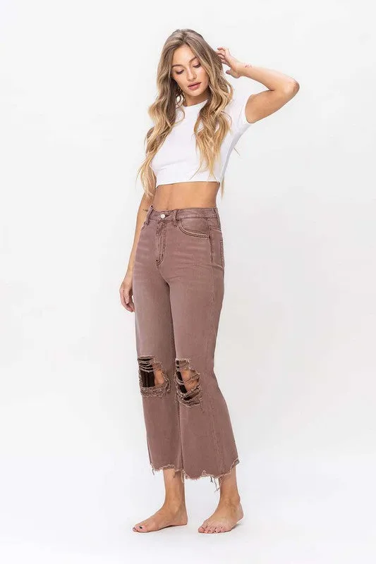 90S VINTAGE CROP FLARE JEAN Vervet Denim
