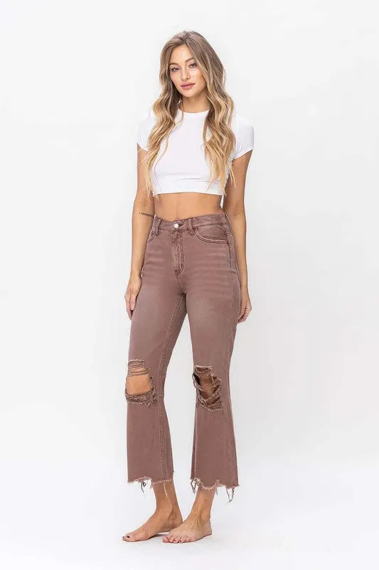 90S VINTAGE CROP FLARE JEAN Vervet Denim
