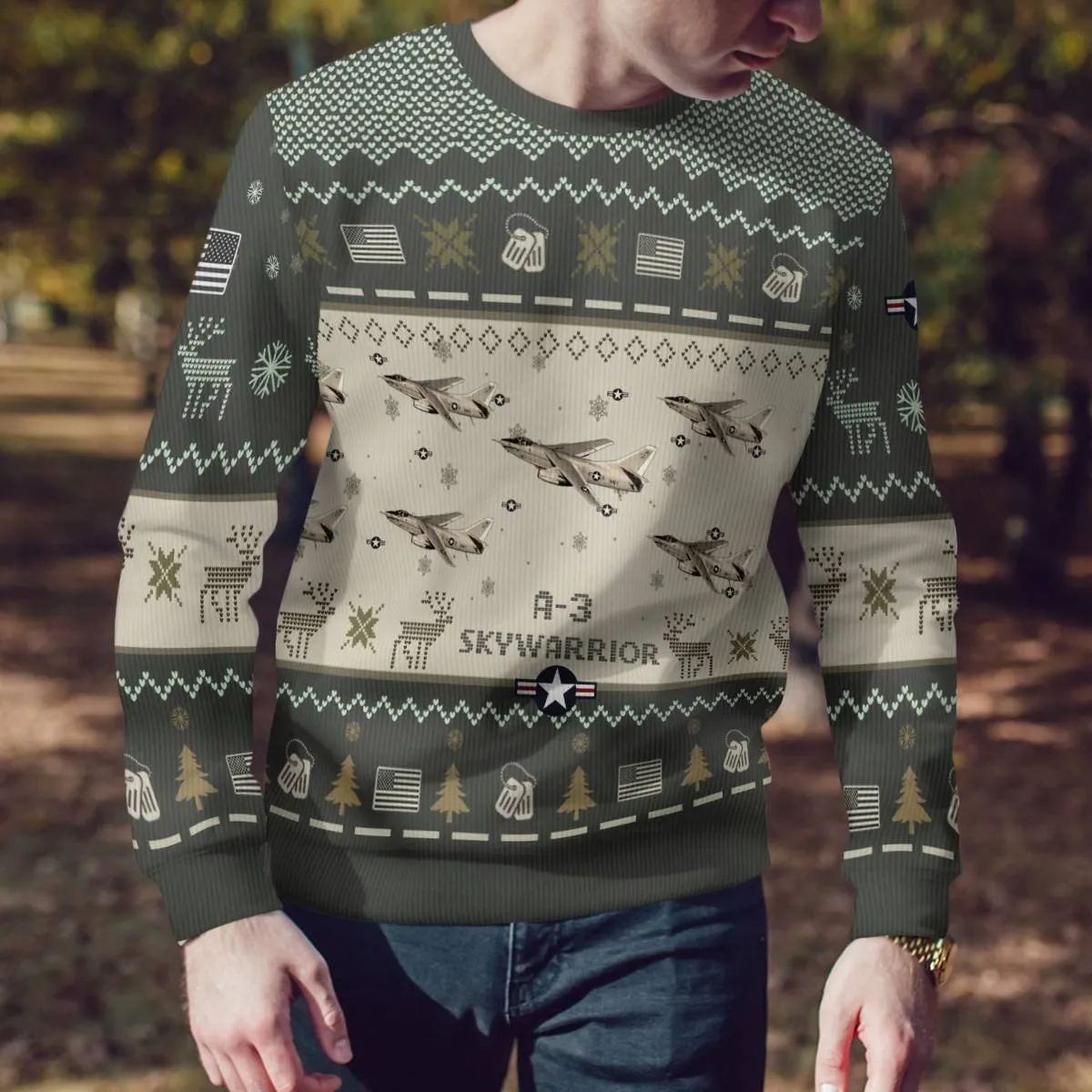 A-3 Skywarrior A3_Aircraft Ugly Sweater, Ugly Sweater Christmas Shirt for Men Dad Veteran