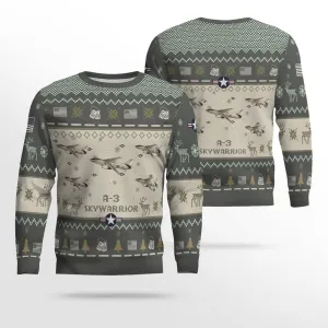 A-3 Skywarrior A3_Aircraft Ugly Sweater, Ugly Sweater Christmas Shirt for Men Dad Veteran