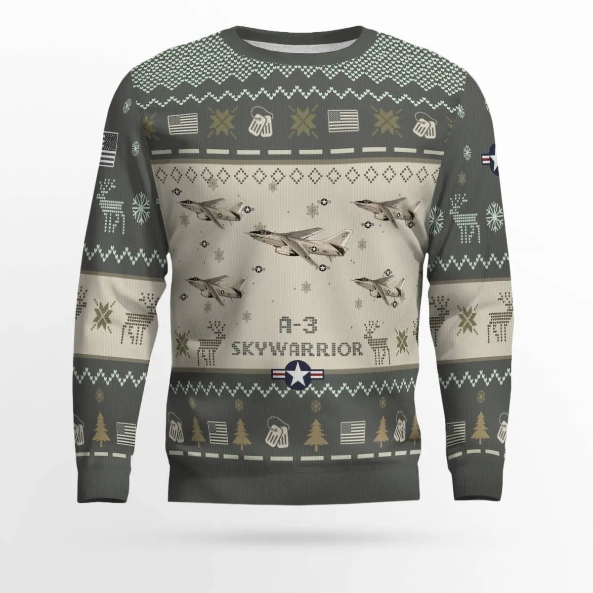 A-3 Skywarrior A3_Aircraft Ugly Sweater, Ugly Sweater Christmas Shirt for Men Dad Veteran