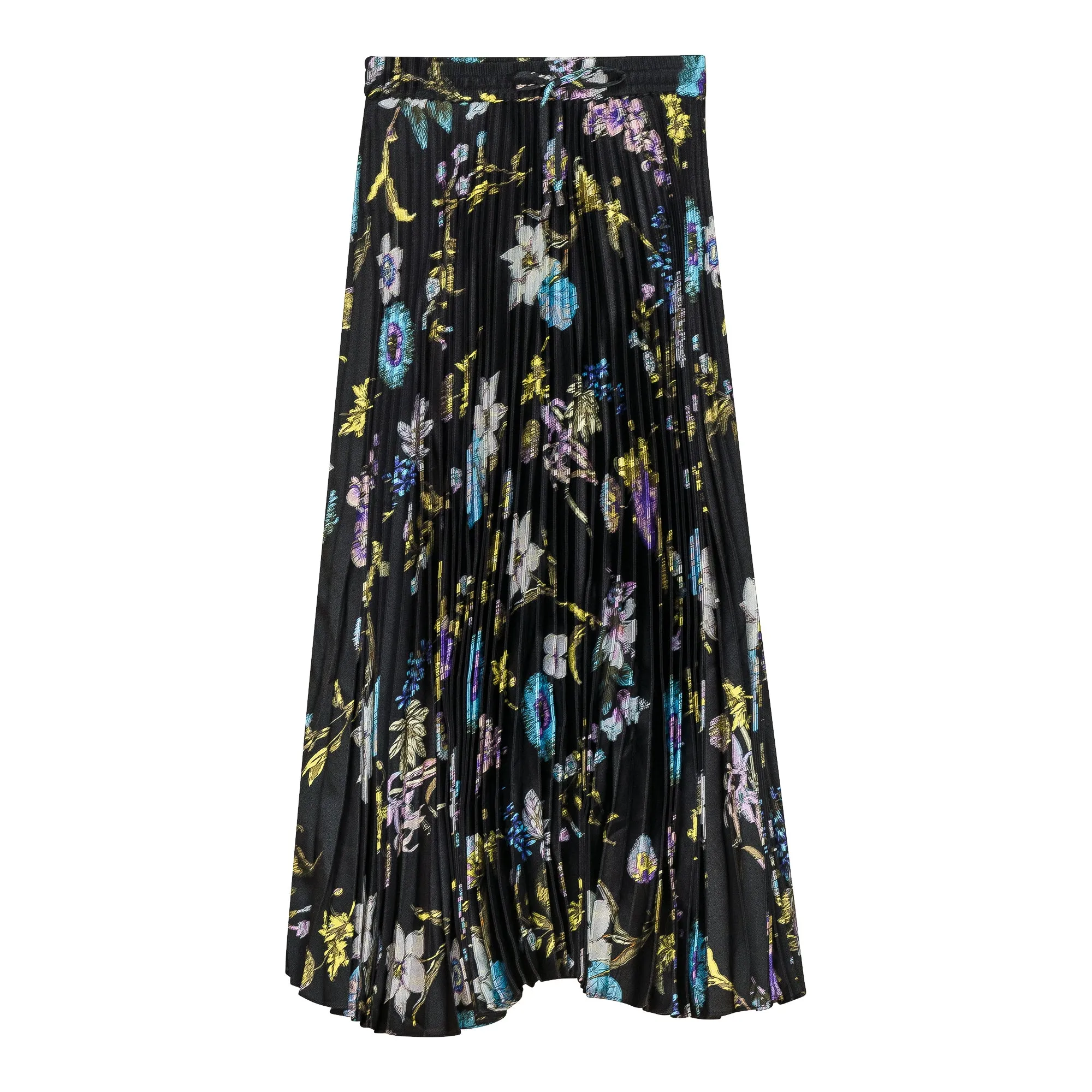 Accordian Pleated Printed Midi Skirt