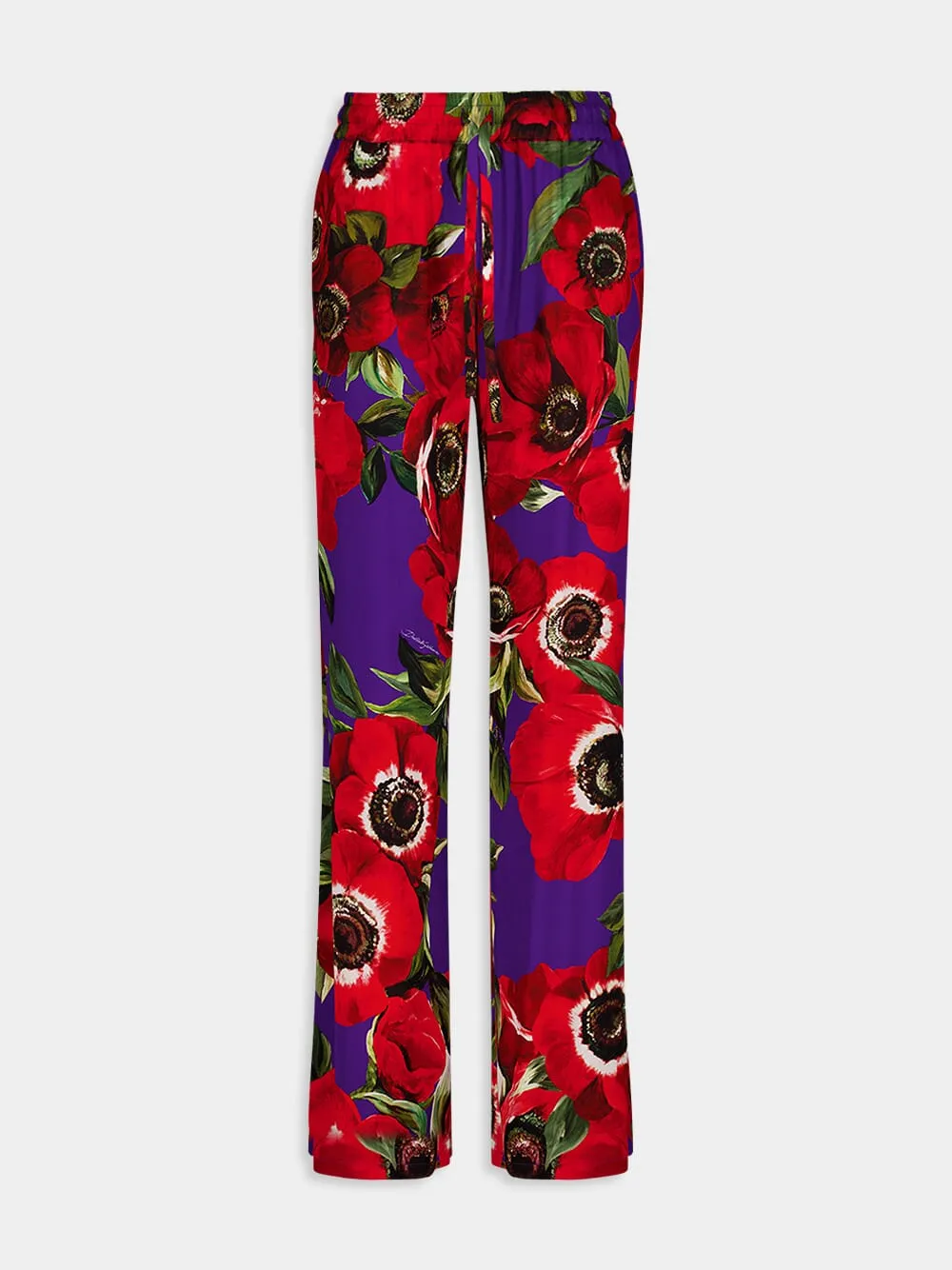 Anemone Print Flared Pants