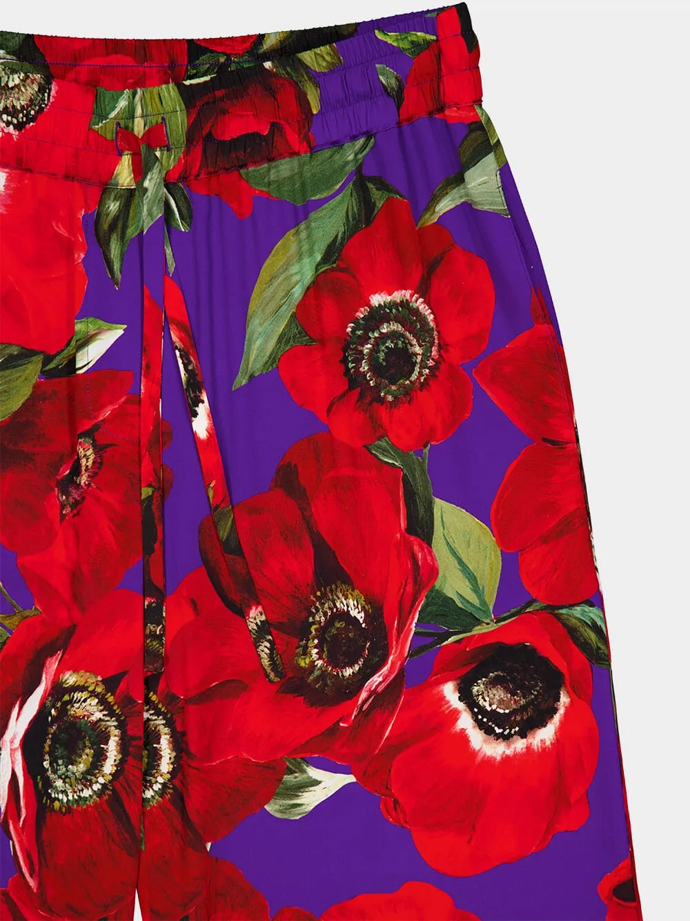Anemone Print Flared Pants