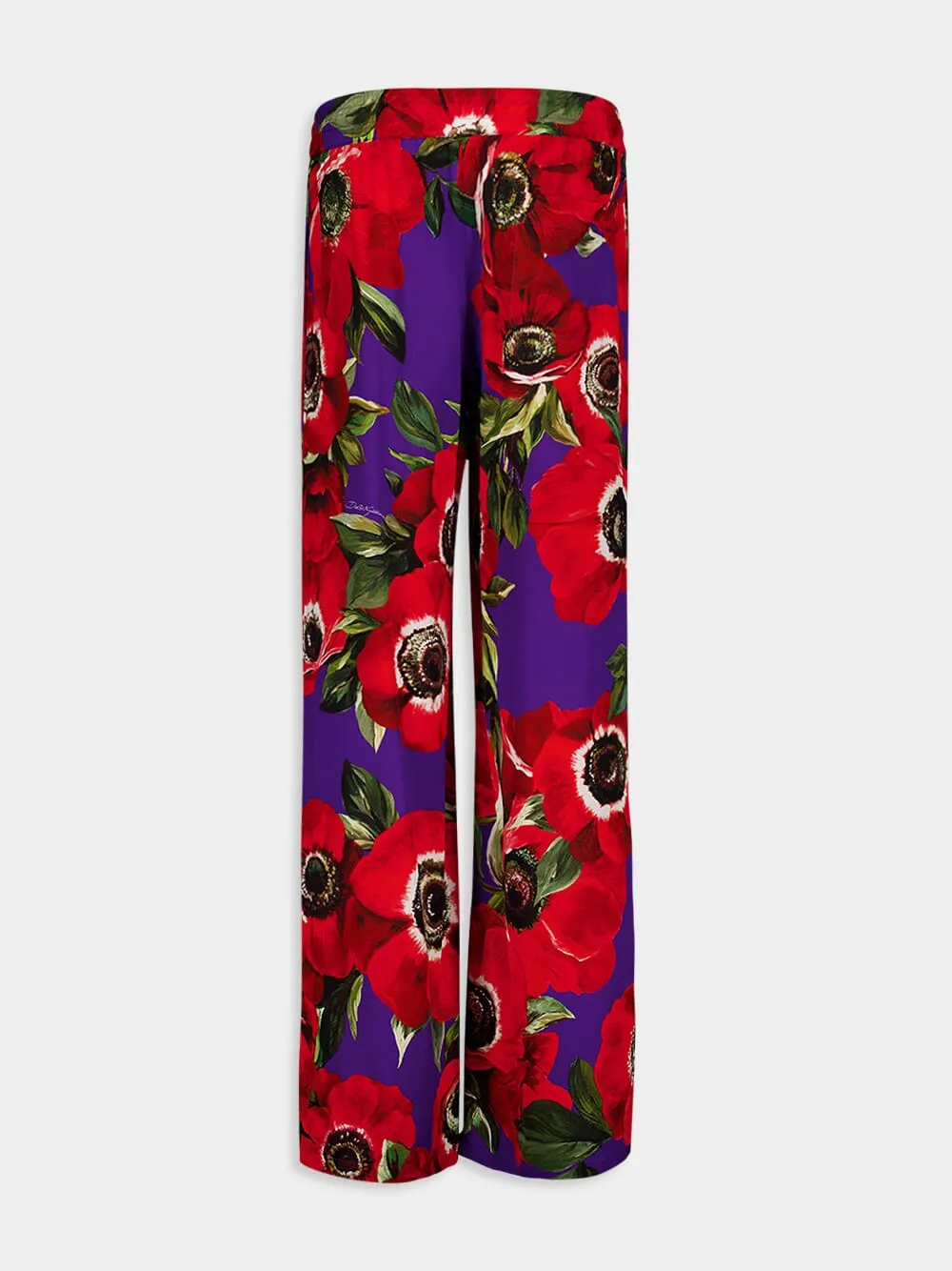 Anemone Print Flared Pants