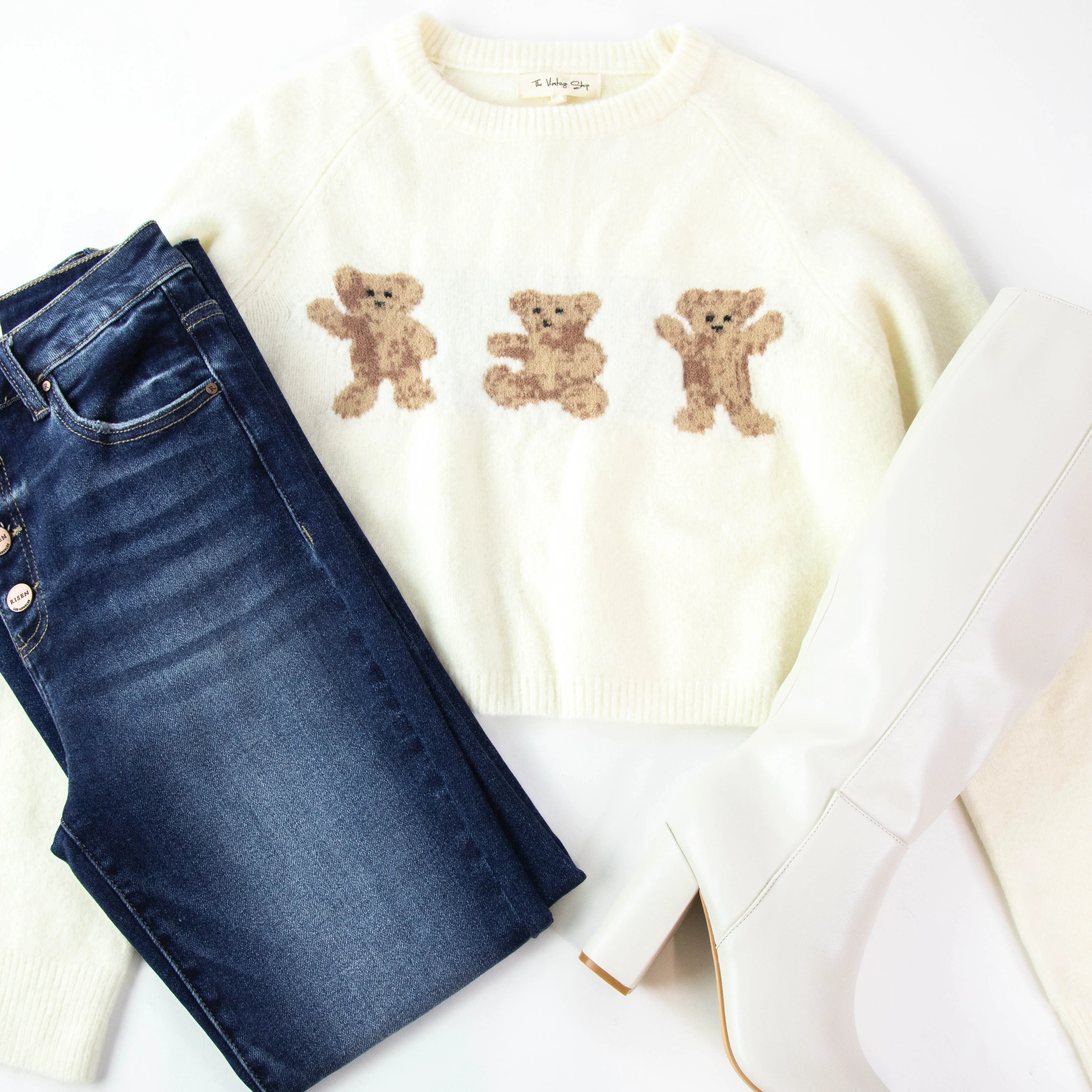 Bears Pullover Sweater, Ivory