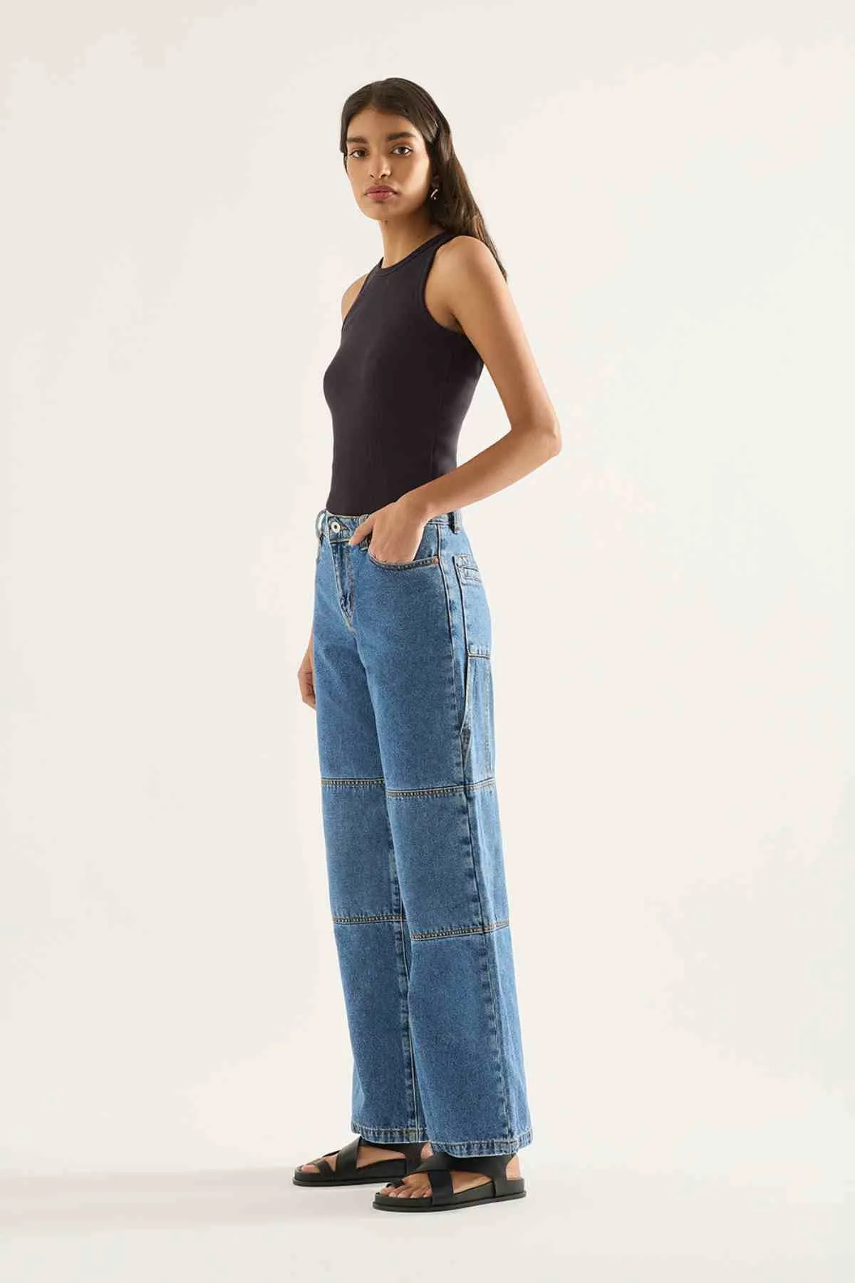 BIANCA MID WIDE LEG JEAN MOMENT MID BLUE
