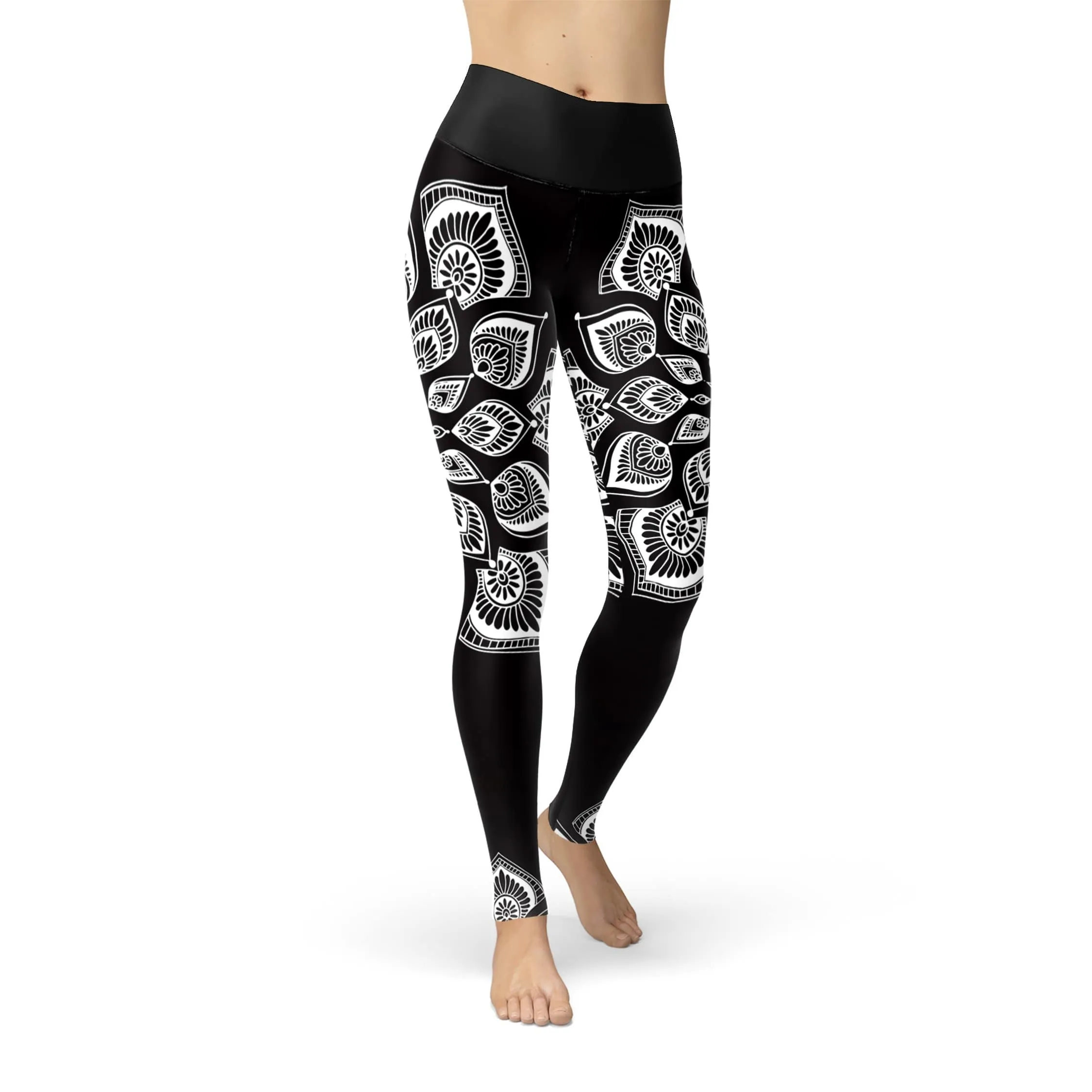 Black & White Mandala Yoga Pants