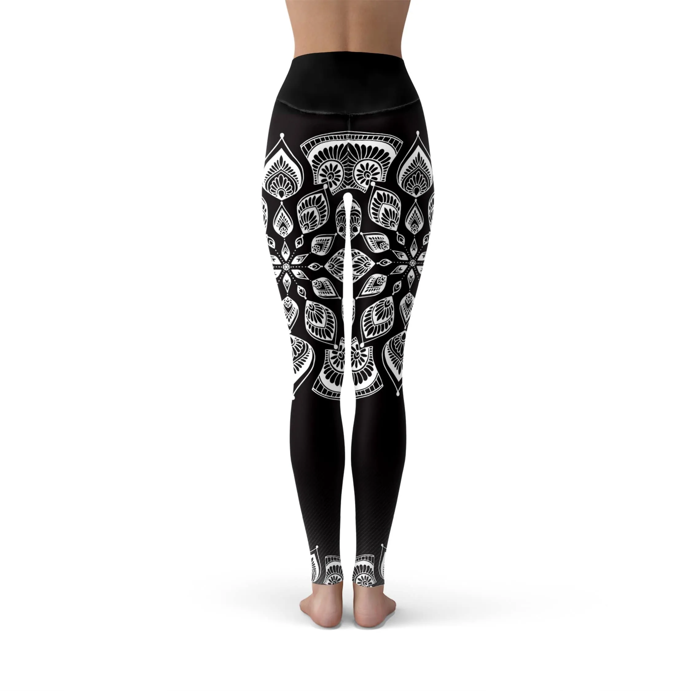 Black & White Mandala Yoga Pants