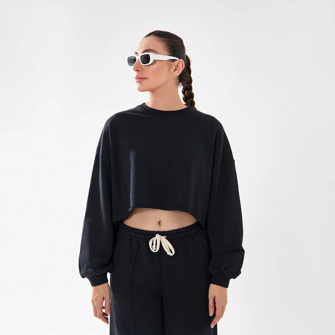 Black Crop Sweatshirt