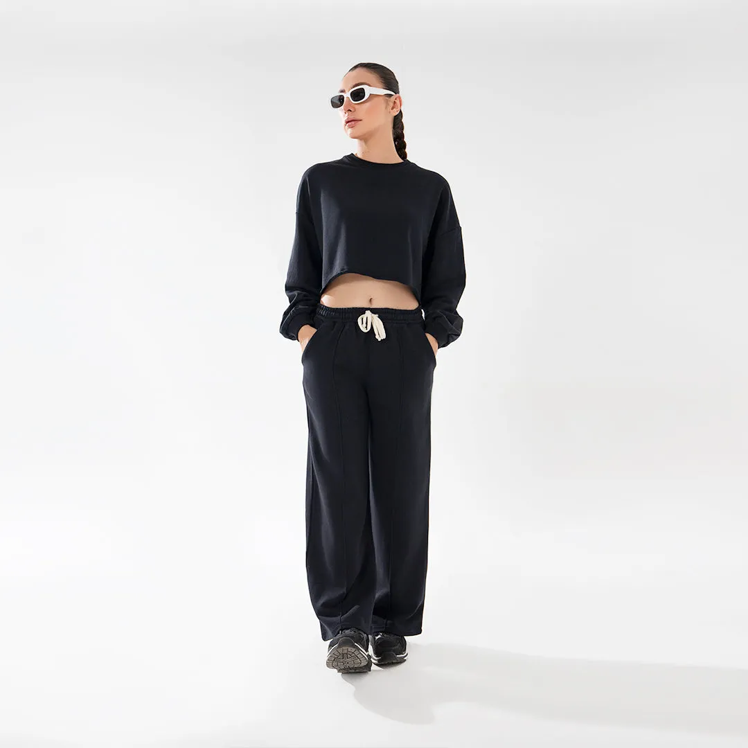 Black Crop Sweatshirt