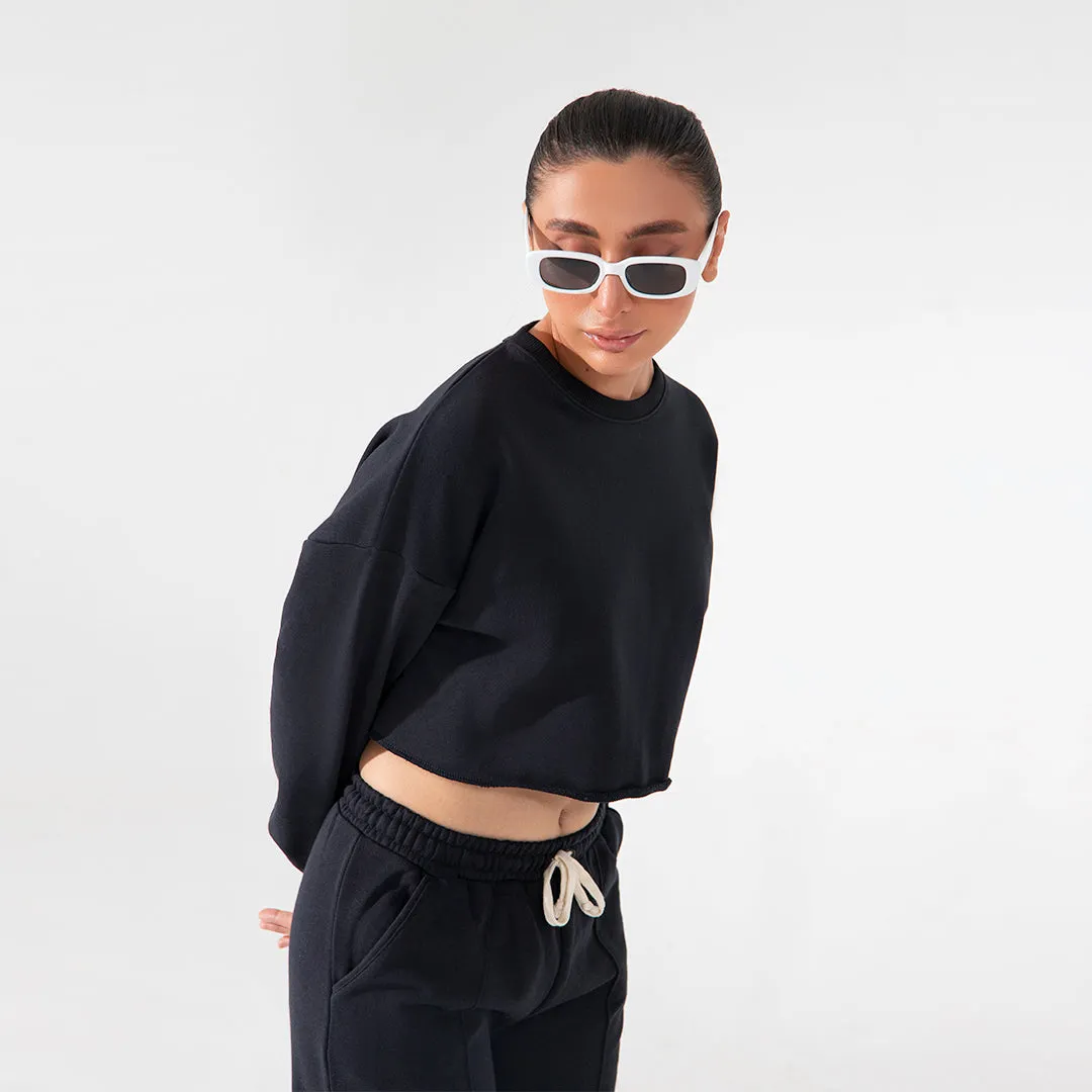 Black Crop Sweatshirt