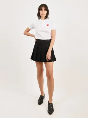 Black Light Twill Pleated Mini Skirt