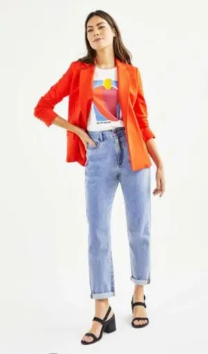 Blazer Malha Laranja Shoulder