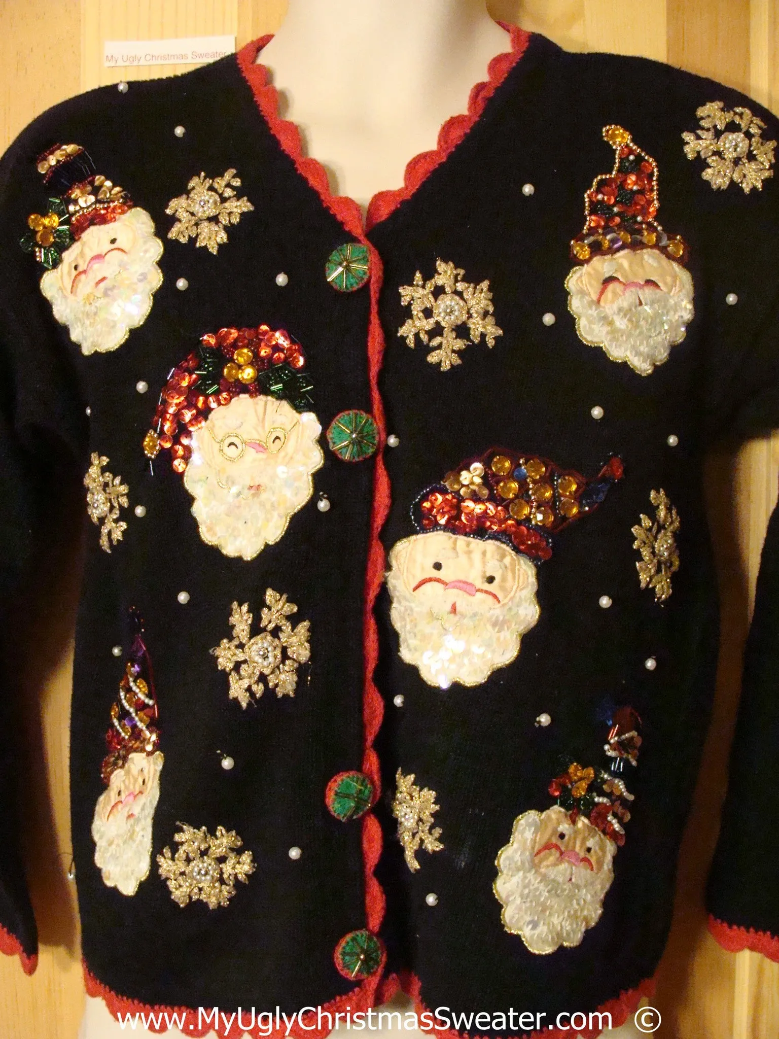 Bling 80s Santa Hats Christmas Sweater