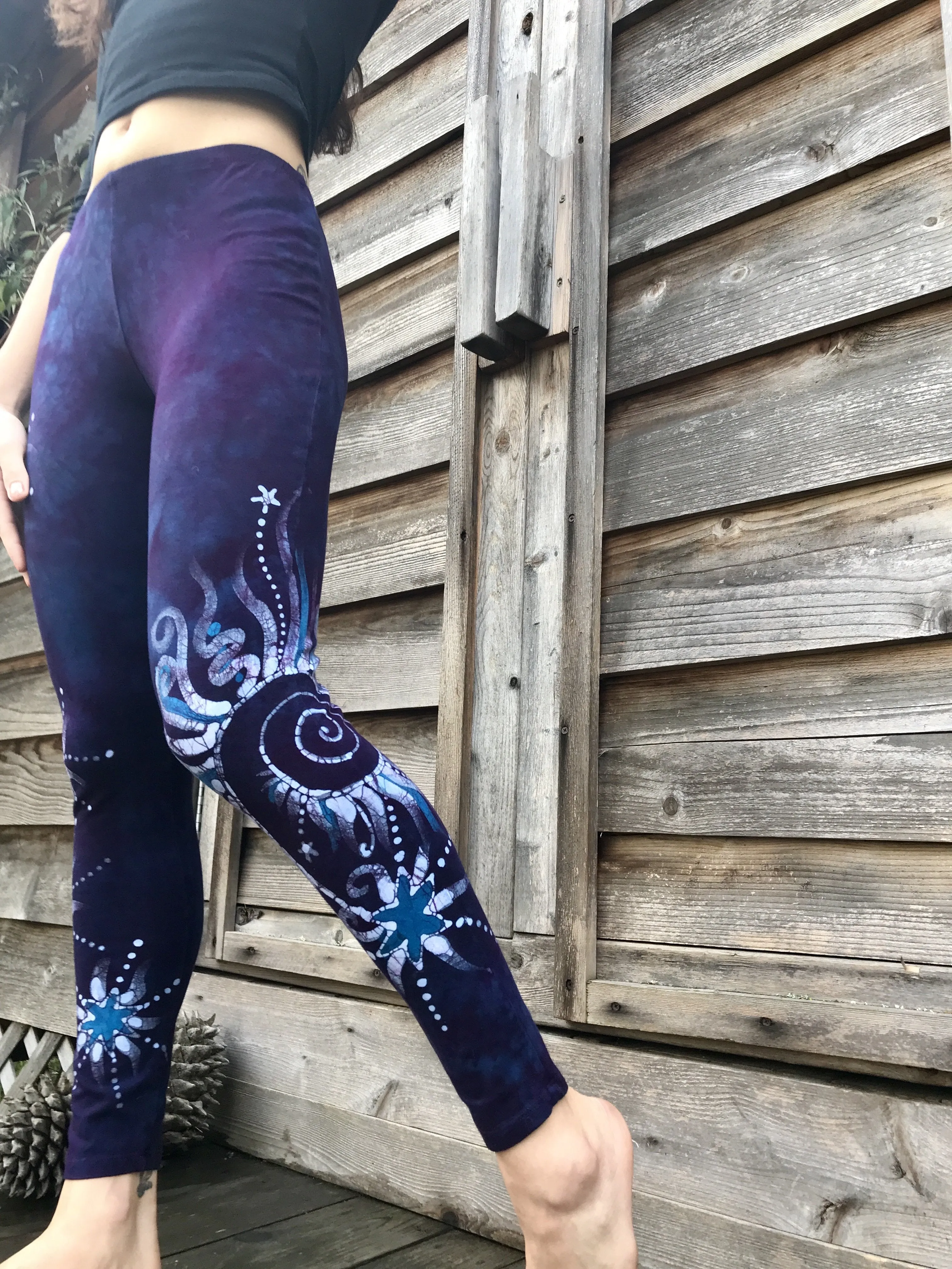 Blue Sky Peeks Through Swirling Batik Leggings