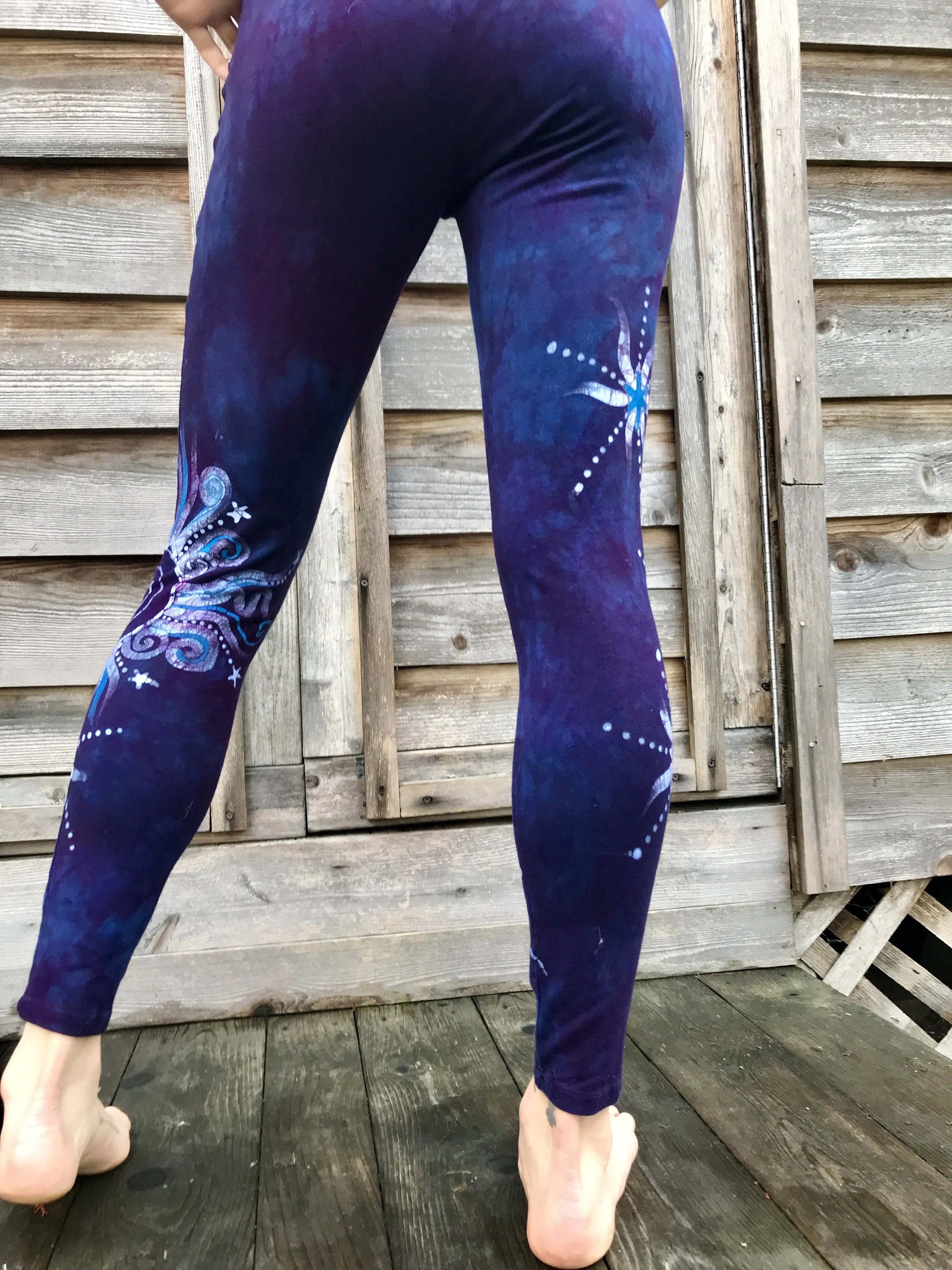 Blue Sky Peeks Through Swirling Batik Leggings
