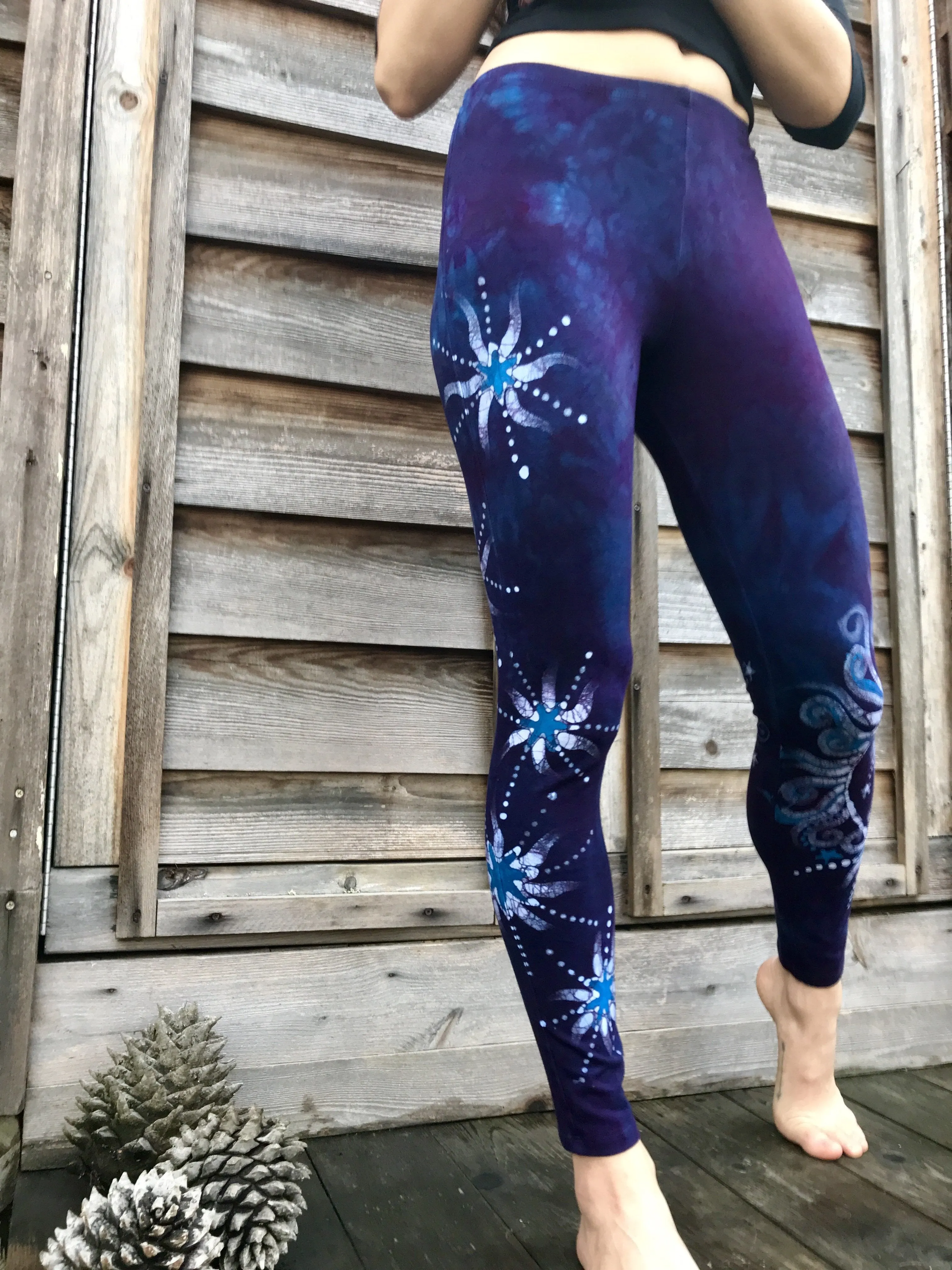 Blue Sky Peeks Through Swirling Batik Leggings