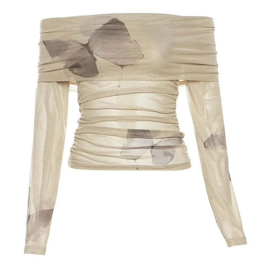 Butterfly Aesthetic Bardot Top