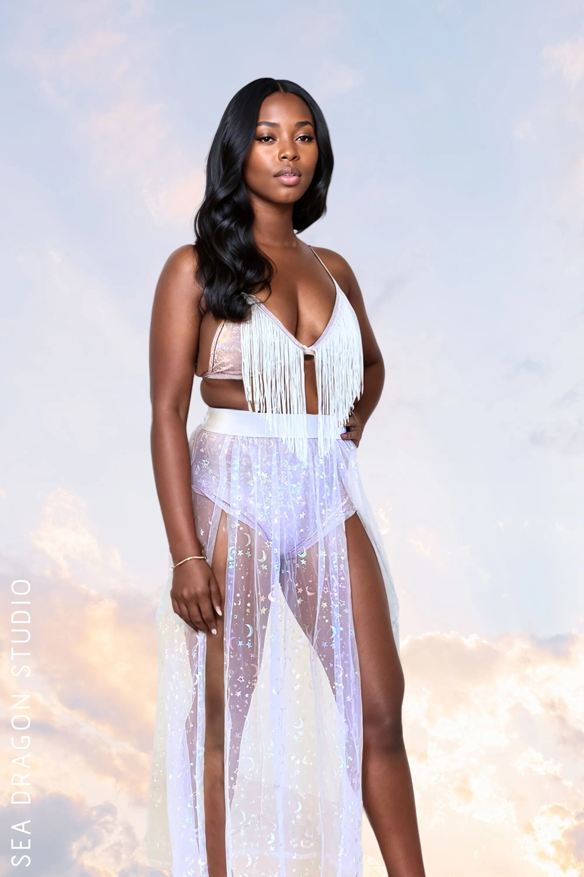Celestial Sheer Aphrodite Split Skirt