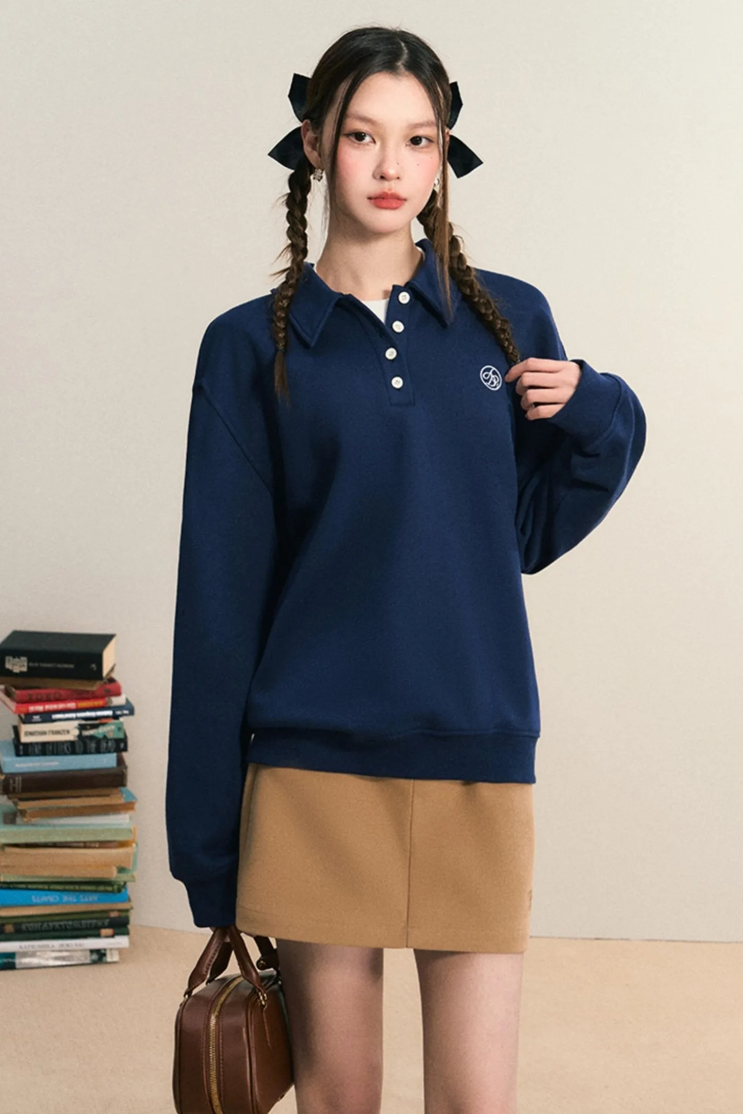 Classic Long-Sleeve Polo Sweater