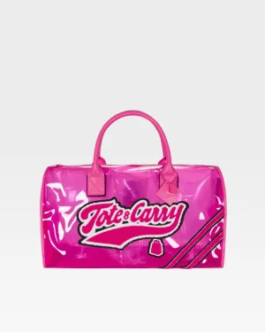 Clear Duffle Bag in Neon Pink Clear Duffle Bag in Neon Pink