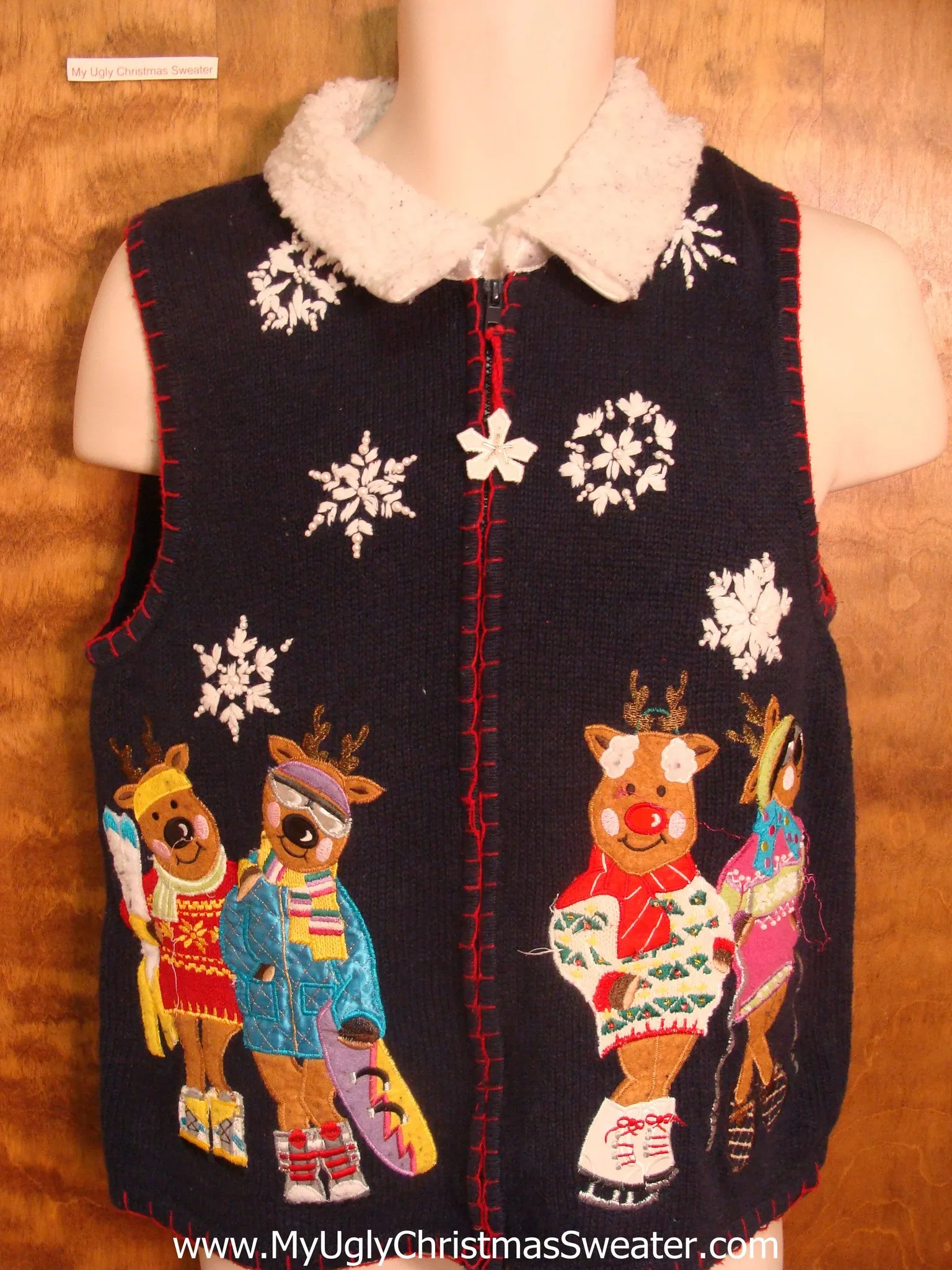 Cool Reindeer Funny Christmas Sweater Vest