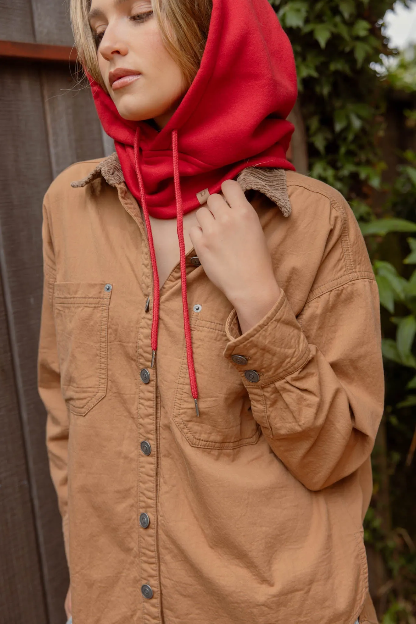 CORDUROY COLLAR BUTTON DOWN LONG SLEEVE SHACKET