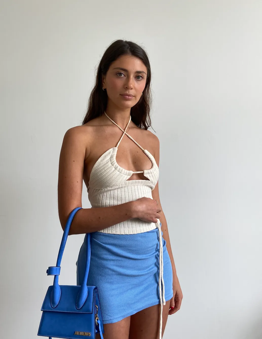Cotton Ribbed Bikini Tie Top