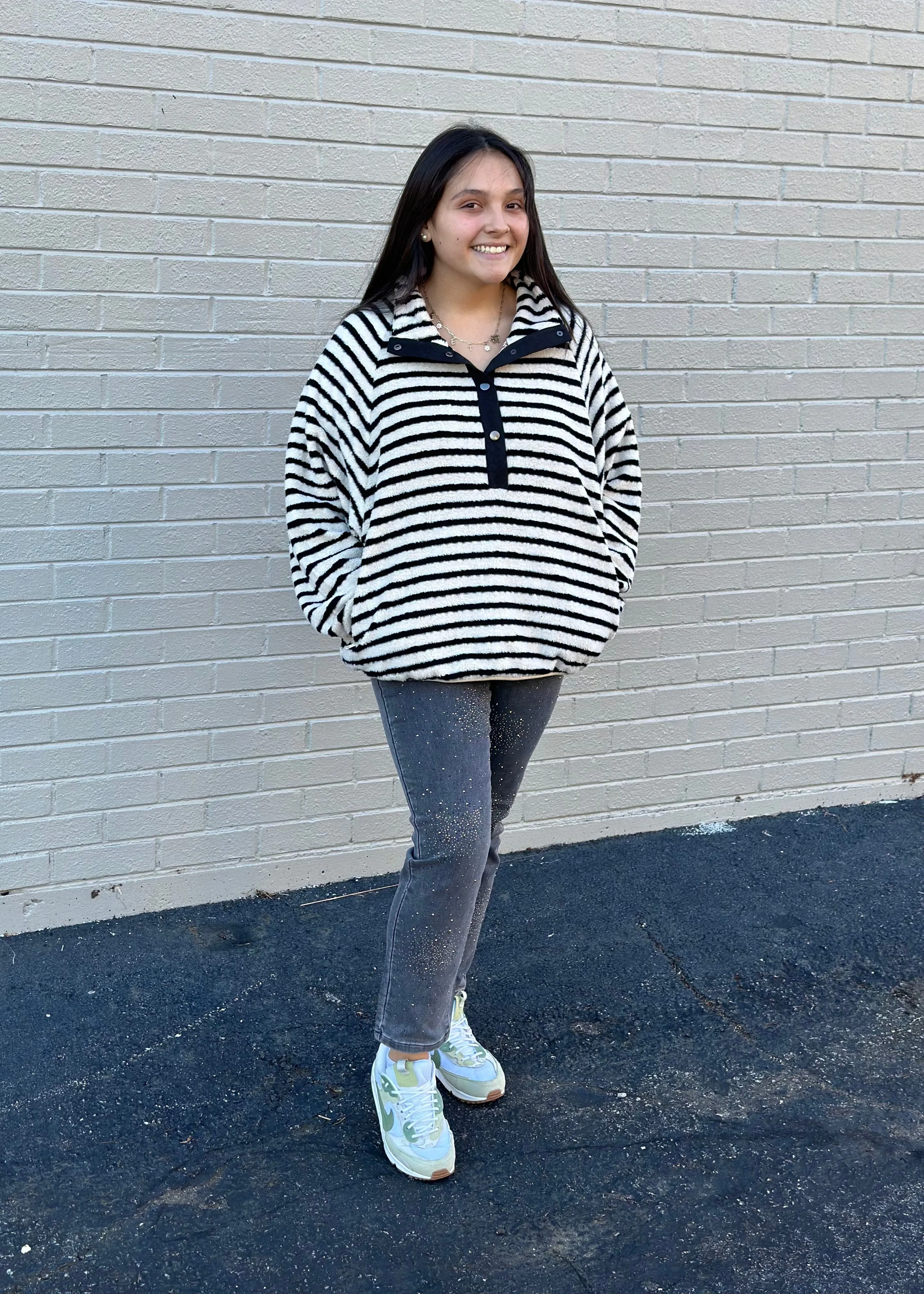 Cream Stripe Pullover