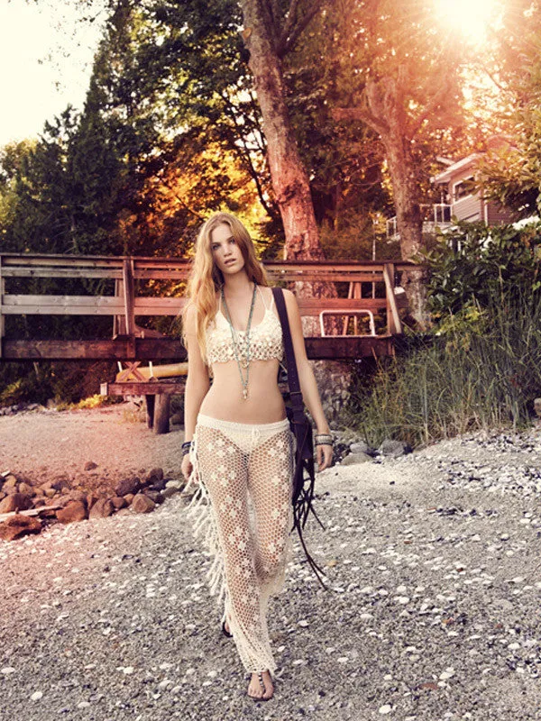 Crochet Fringe Bell Bottom Pants