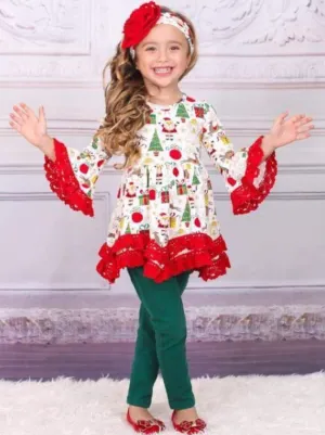 Deck The Halls Red Lace Ruffle Tunic Deck The Halls Red Lace Ruffle Tunic