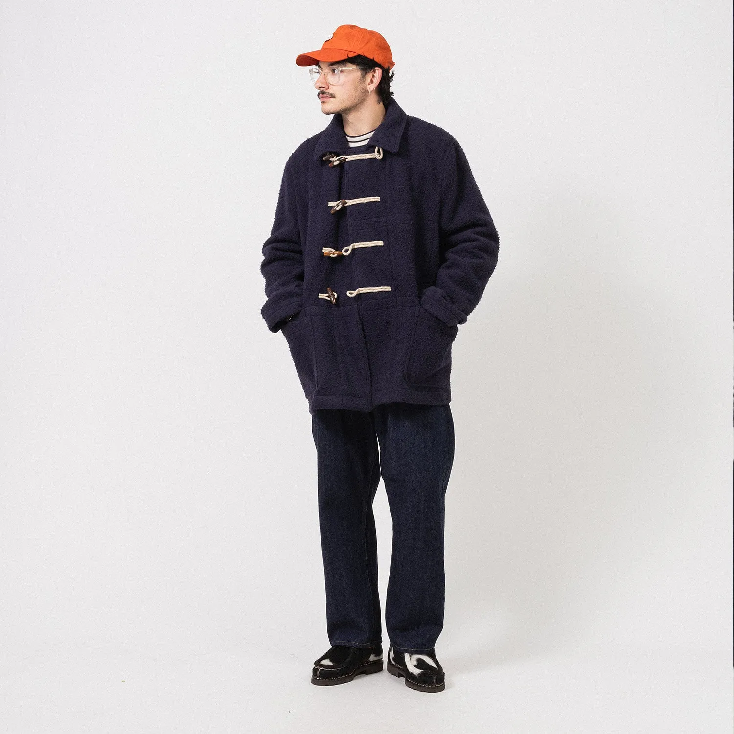 [DRAKE'S] CASENTINO SHORT DUFFLE COAT _ NAVY