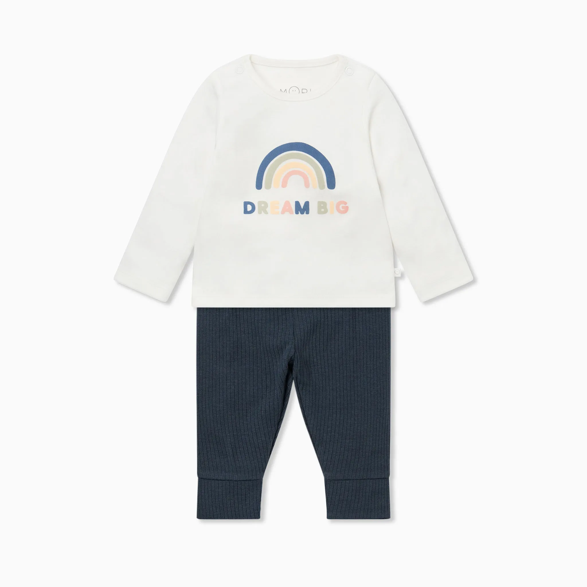 Dream Big Slogan Long Sleeve T-Shirt & Ribbed Leggings Outfit