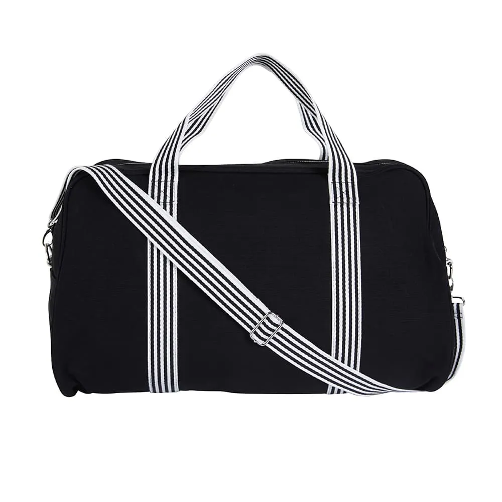 Duffle Handbag in Black And White