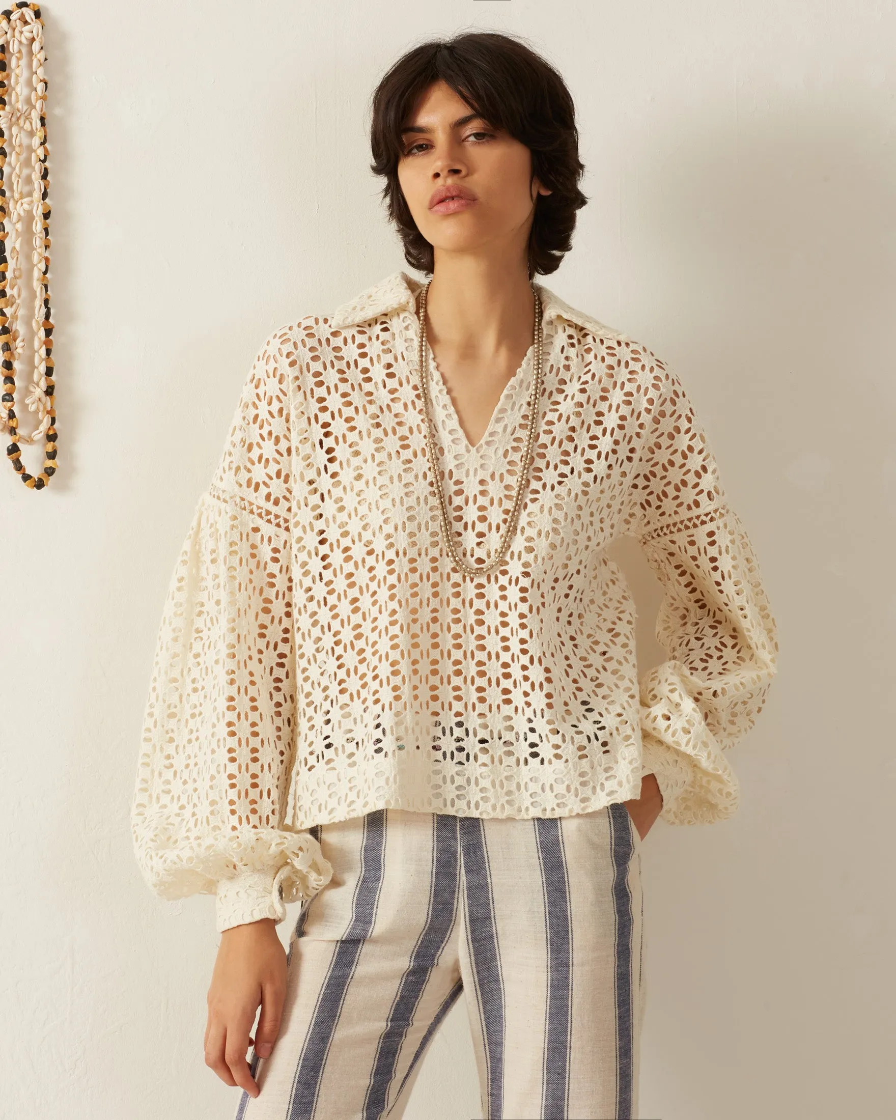 Dylan Clover Eyelet Top