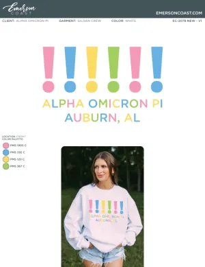 EC-2078 NEW Alpha Omicron Pi Auburn University Crewneck 2024-PR ZOOM
