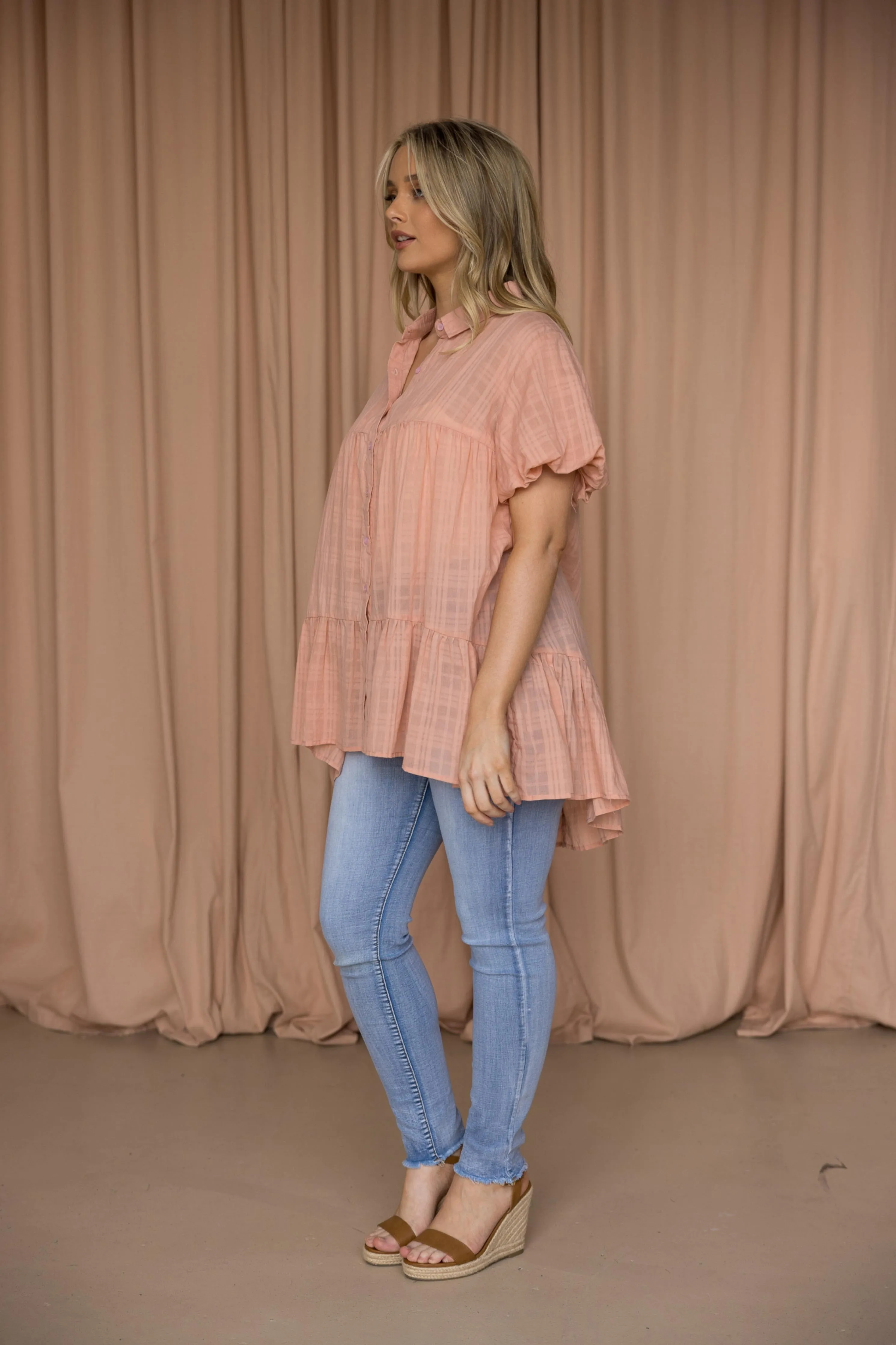 FINAL SALE Petra Top in Coral
