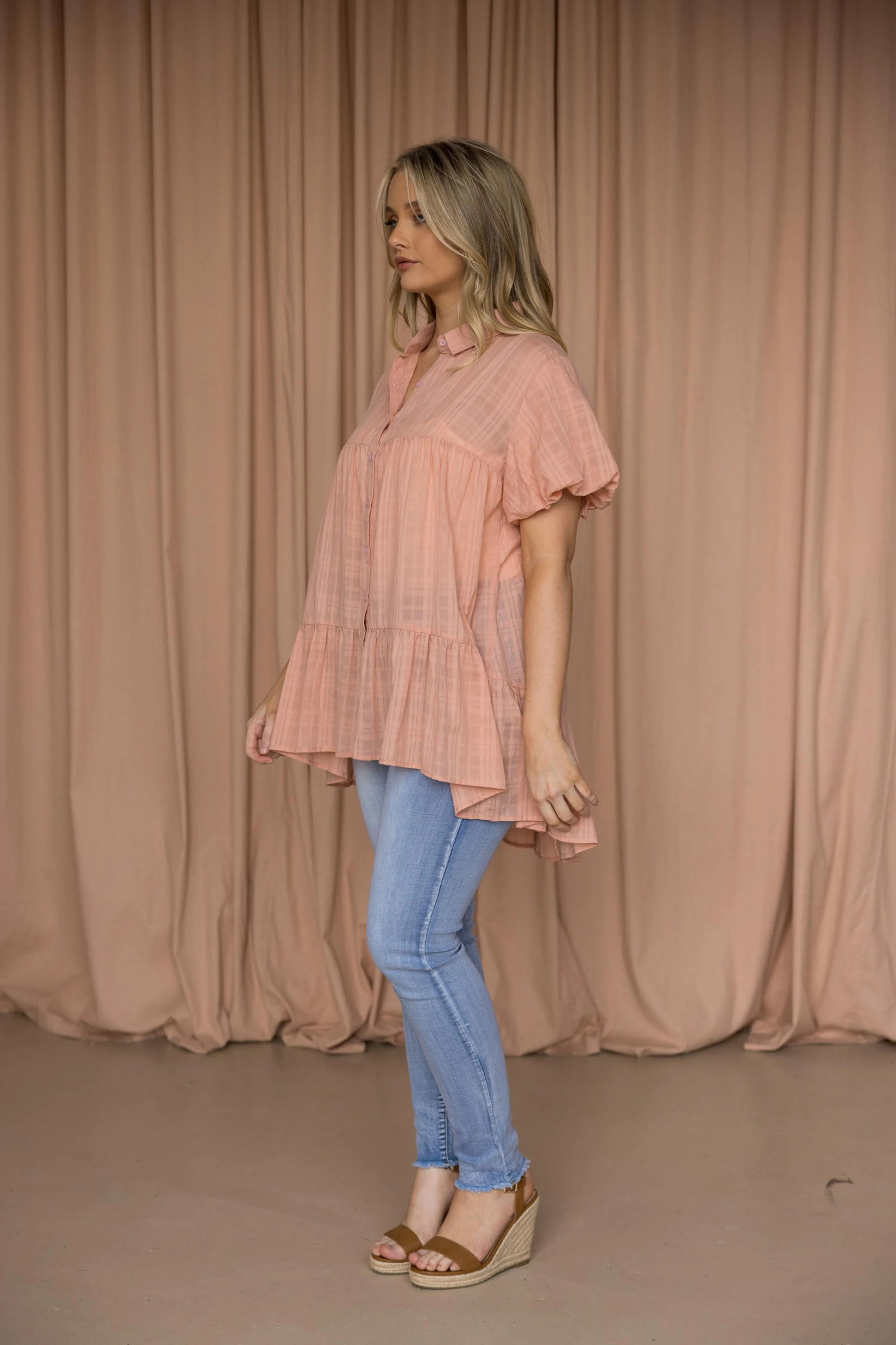 FINAL SALE Petra Top in Coral