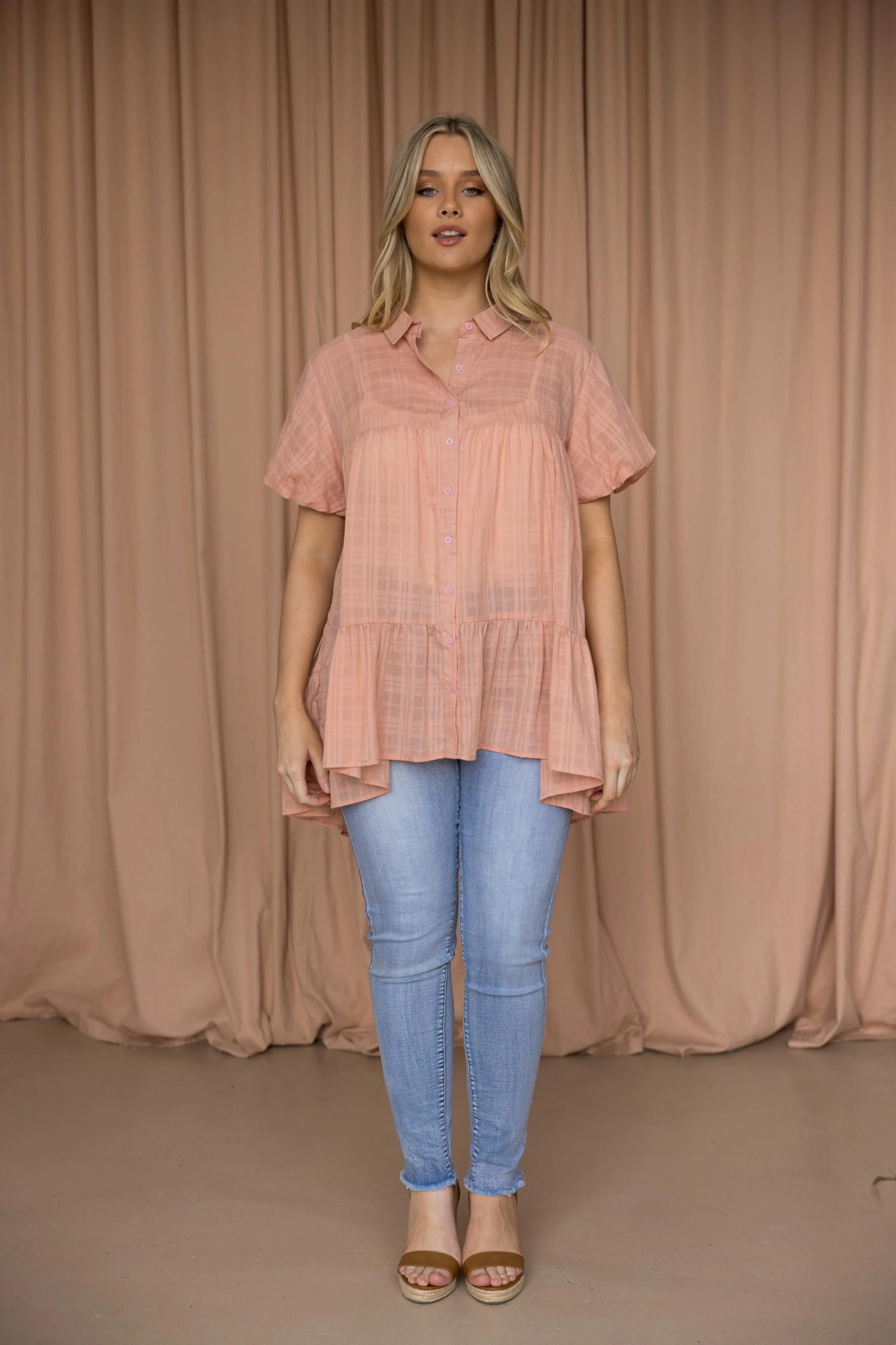 FINAL SALE Petra Top in Coral