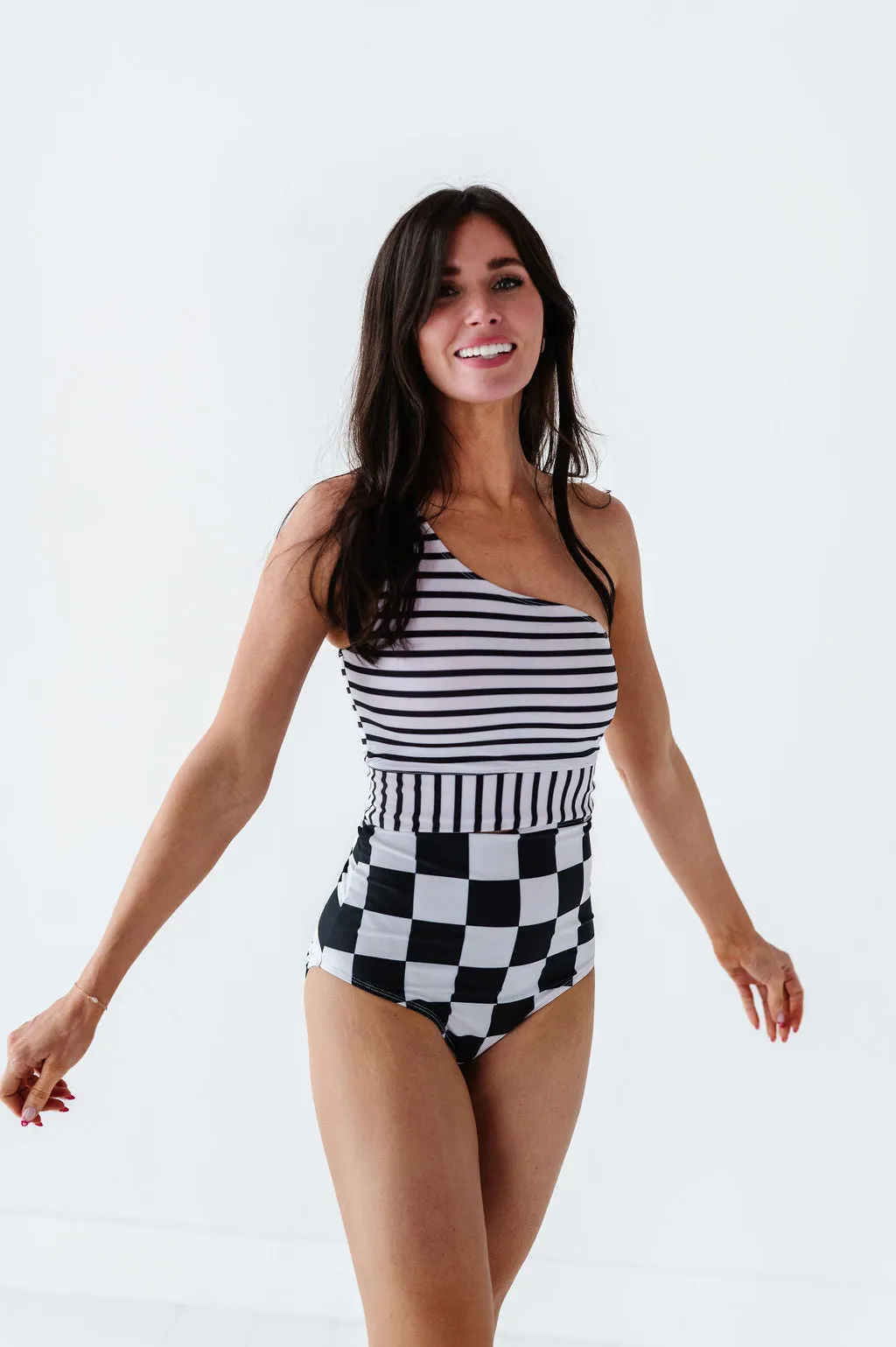 Finish Line Check High Waisted Bottoms