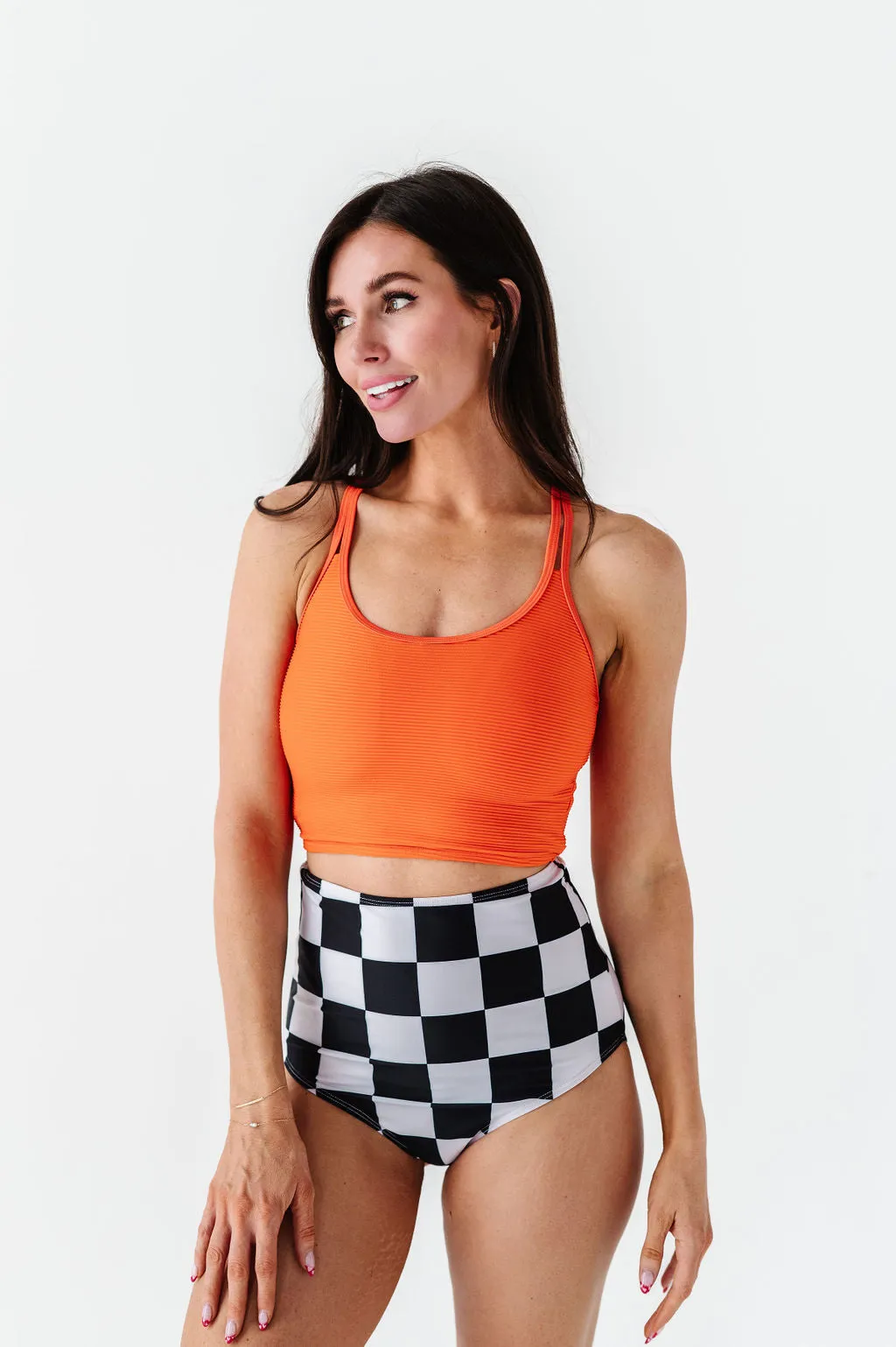 Finish Line Check High Waisted Bottoms