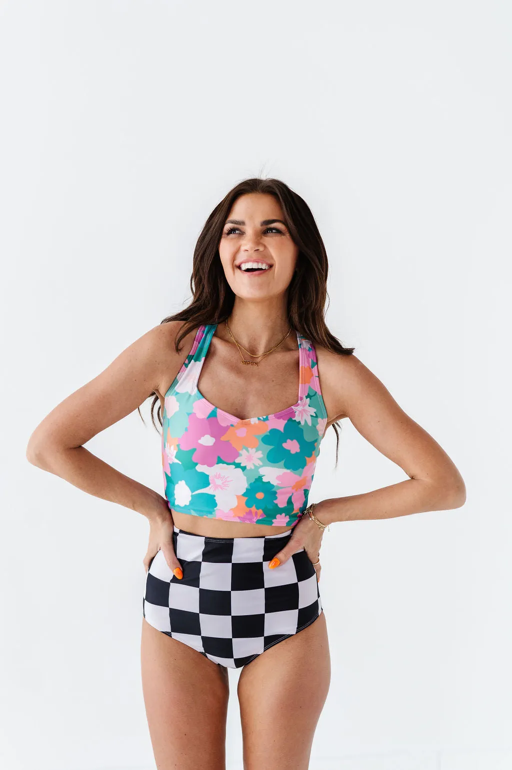 Finish Line Check High Waisted Bottoms