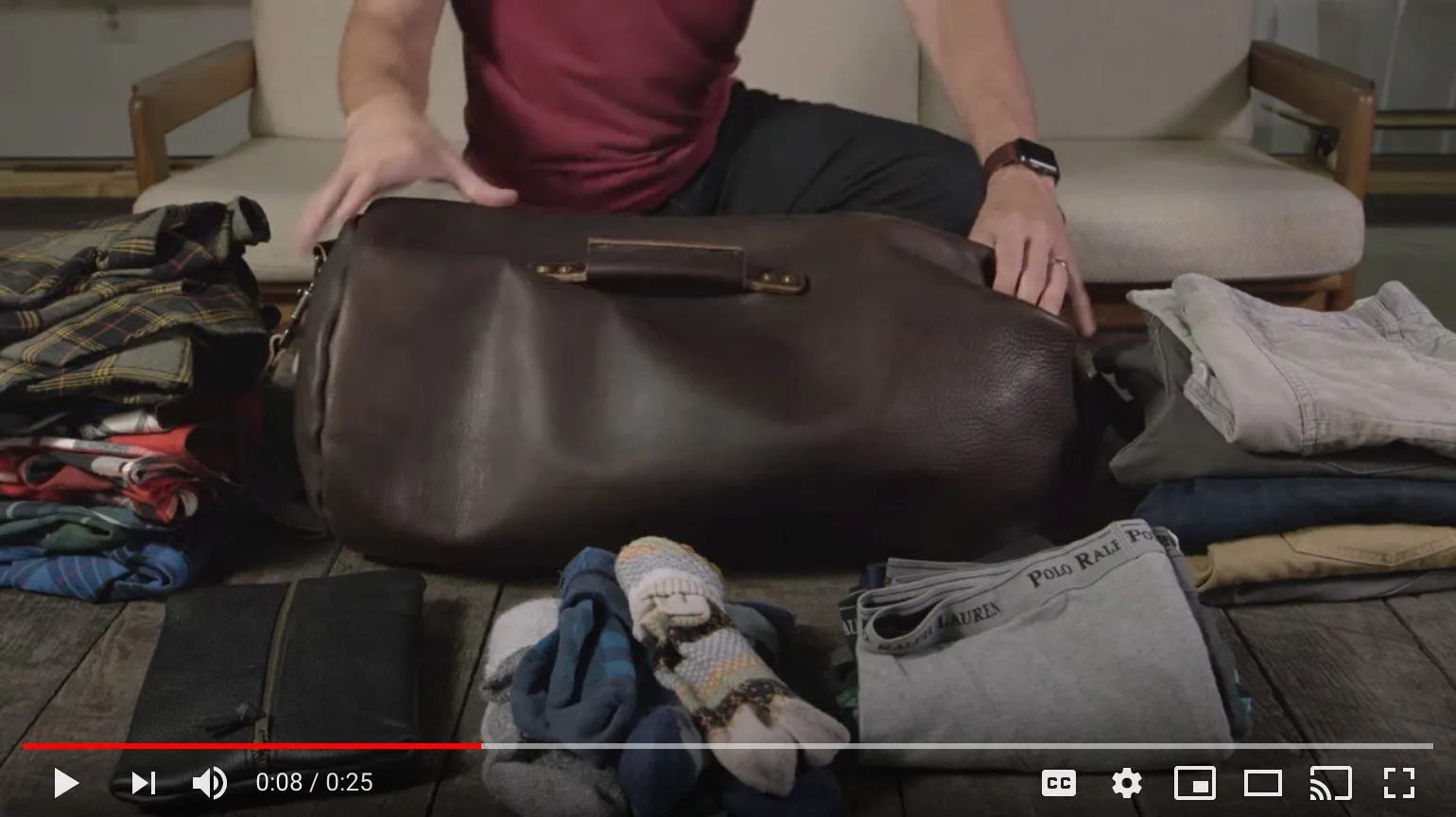GUNNAR ZIPPERED LEATHER DUFFLE BAG - MILITARY STYLE DUFFLE BAG